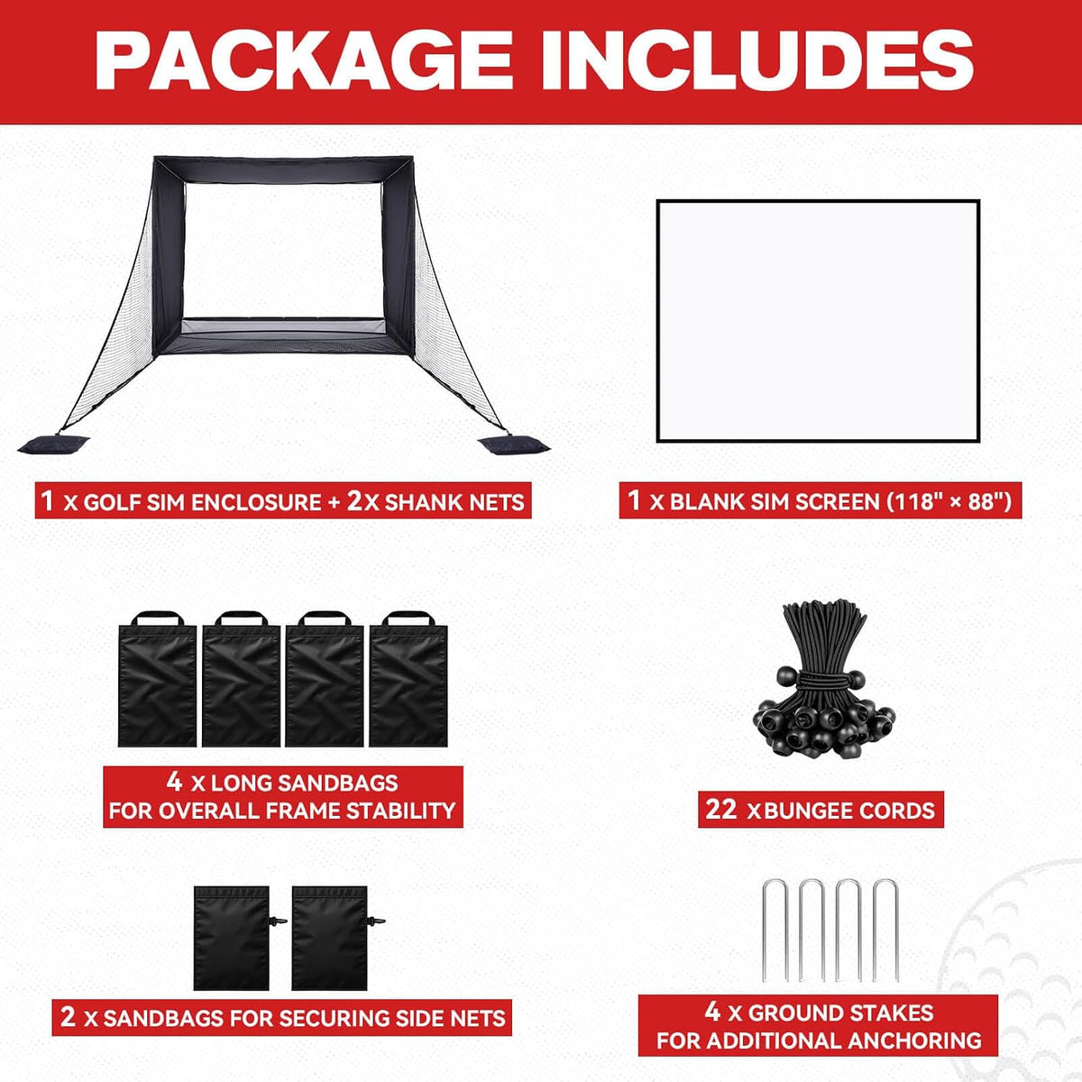 Golf Simulator Enclosure & Golf Net with Dual-Layer HD Screen