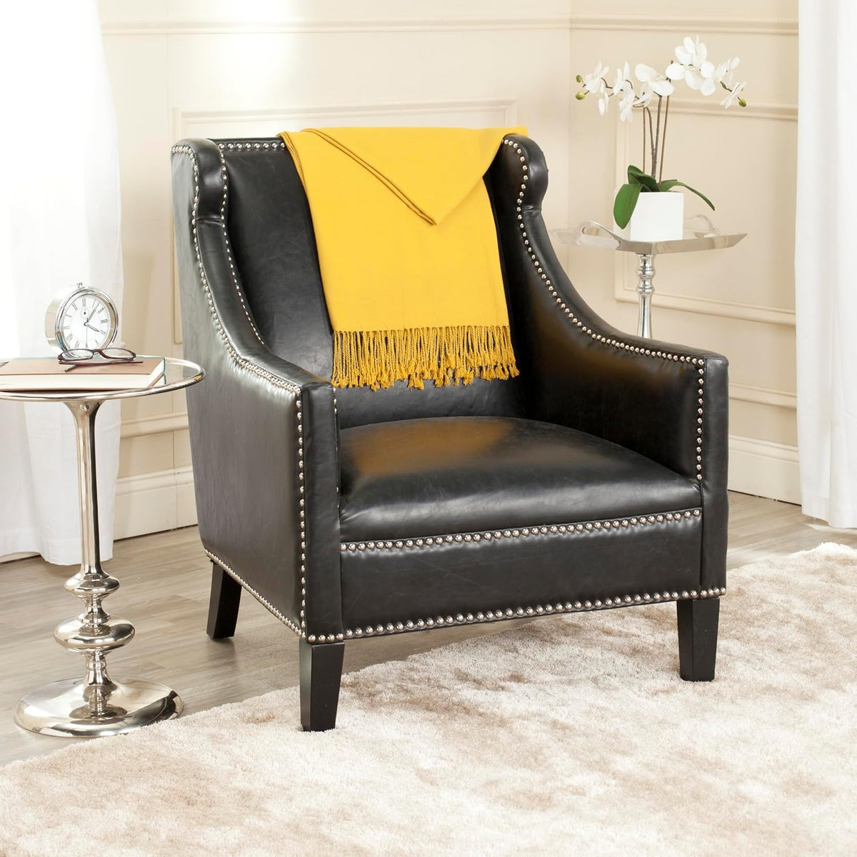 SAFAVIEH Mercer Collection Mckinley Club Chair, Antique Black