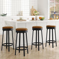 30'' Backless round Swivel Bar Stools Set of 4, Brown