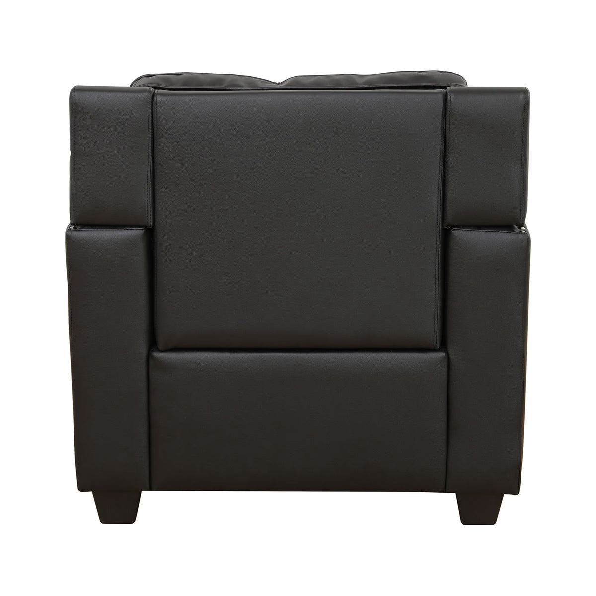 Leather Upholstered Armchair Accent Chair with Nailhead Trim,Black