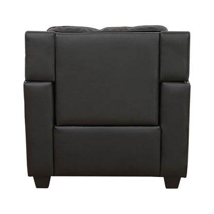 Leather Upholstered Armchair Accent Chair with Nailhead Trim,Black