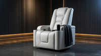 35.3" Wide Modern Faux Leather Power Home Theater Individual Seat with USB & Dual Cup Holders&Arm Storage — Lifestyle