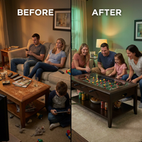 42” Foosball Coffee Table, Soccer, Accessories Included by — Before & After