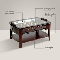 42” Foosball Coffee Table, Soccer, Accessories Included by — infographic
