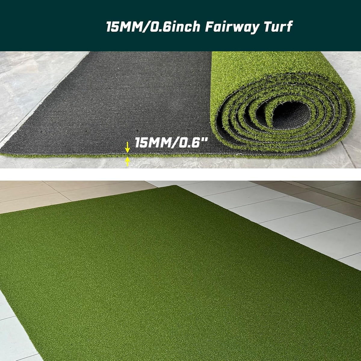 Golf Simulator Turf Flooring, Golf Mat for Indoor, Golf Simulator Accessories, Putting Turf 10 X 6Ft
