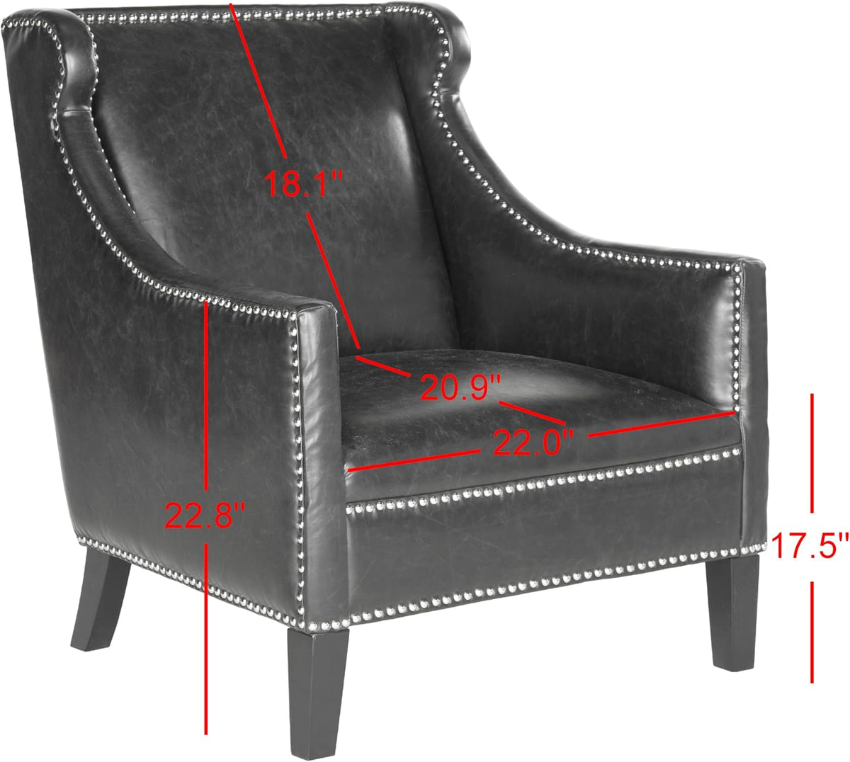 SAFAVIEH Mercer Collection Mckinley Club Chair, Antique Black