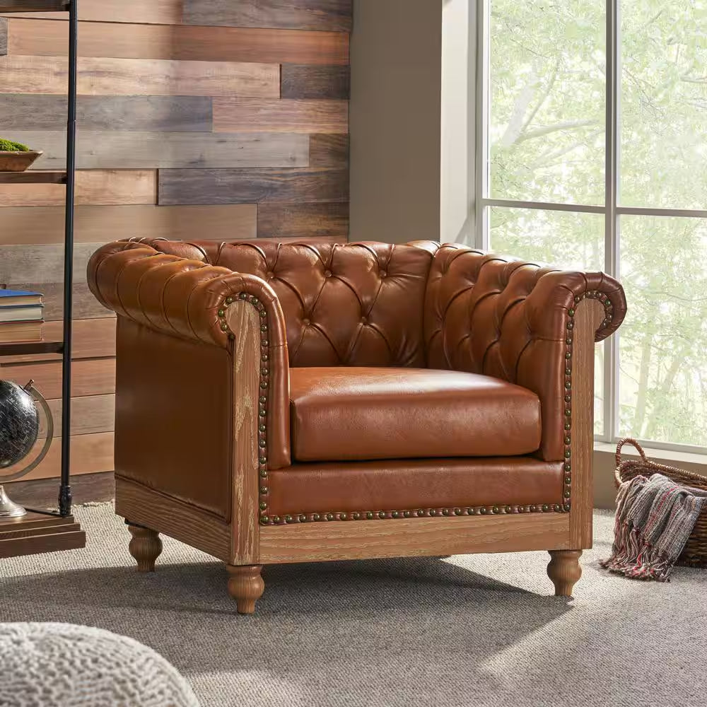 Glencoe Cognac Tufted Club Chair