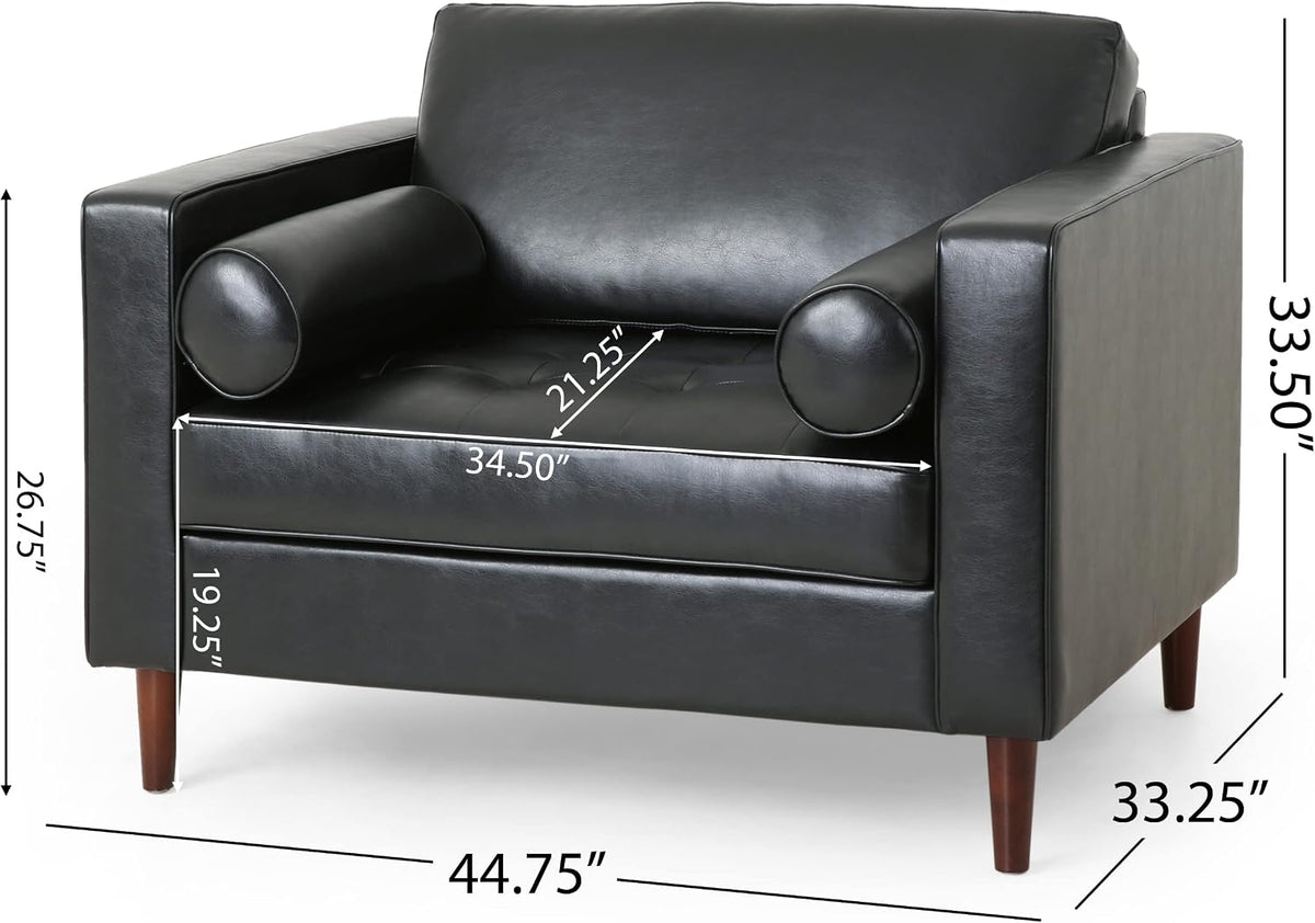 Malinta Club Chair, Midnight + Espresso