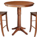 36" round Extension Dining Table 40.9" H with 2 X-Back Bar Height Stools