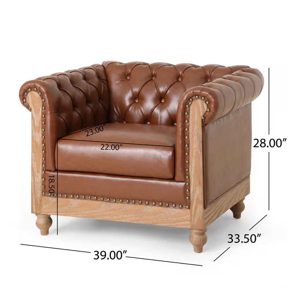 Glencoe Cognac Tufted Club Chair