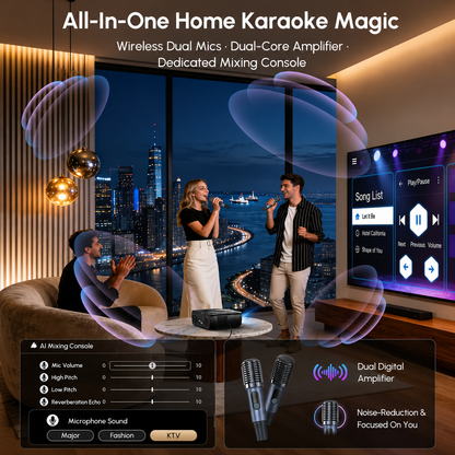 Daytime Projector 4K 2026 Upgraded 2500 ANSI [Karaoke Home Theater] HDR10 Smart TV Projectors with Wifi and Bluetooth TOF Autofocus HDMI CEC DB Digital Audio for Movie Night Gaming Golf Simulator