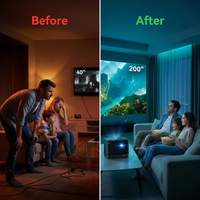 DBOX02 4K Laser Projector for Home Theater, Google TV, Auto Focus, Smart Home Cinema — Before & After