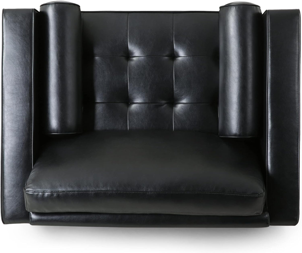 Malinta Club Chair, Midnight + Espresso