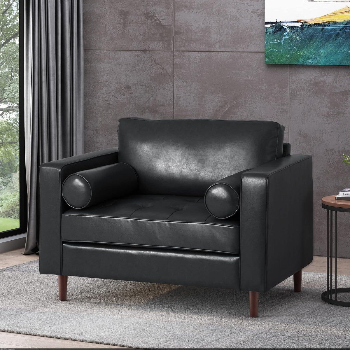 Malinta Club Chair, Midnight + Espresso
