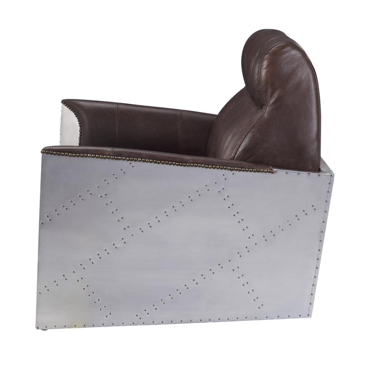 ACME Brancaster Accent Chair in Espresso and Aluminum