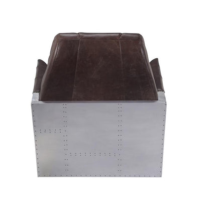 ACME Brancaster Accent Chair in Espresso and Aluminum