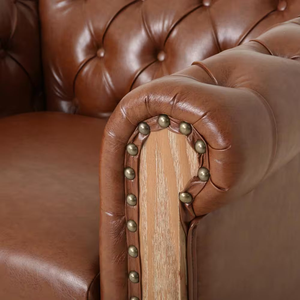 Glencoe Cognac Tufted Club Chair