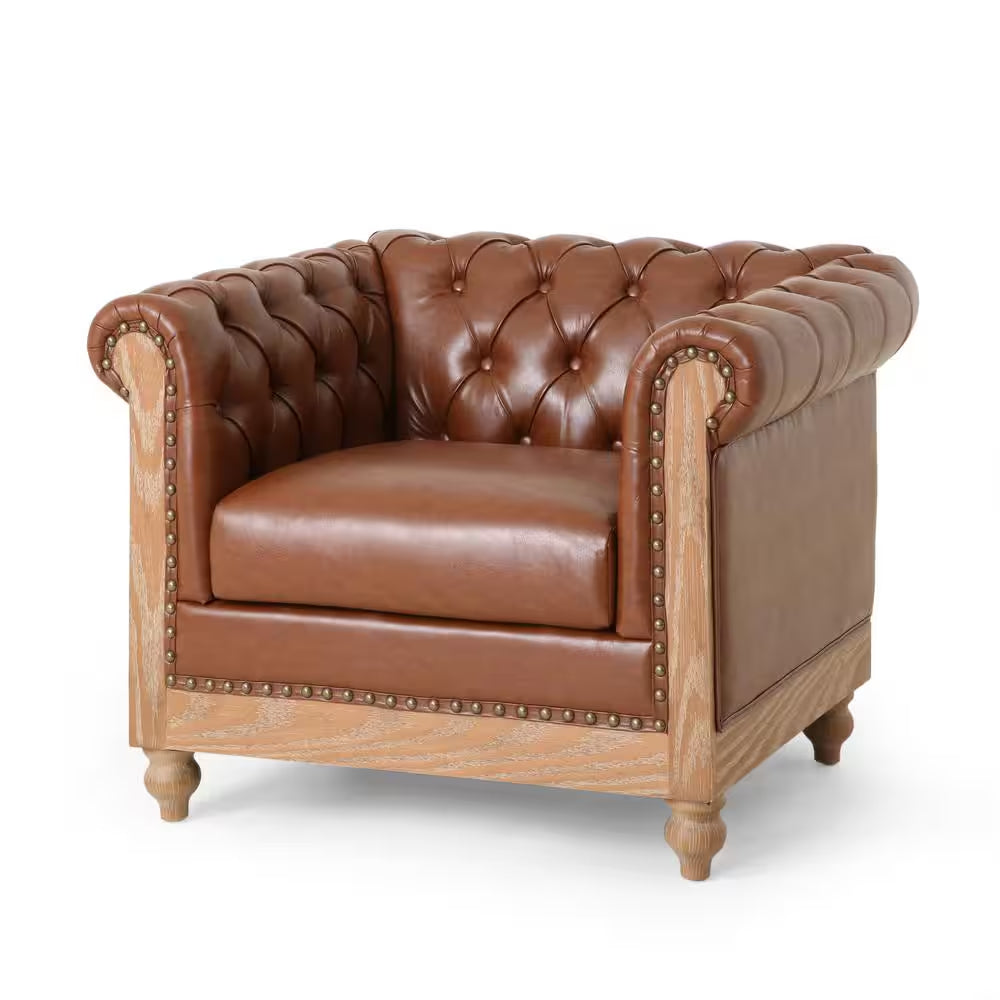 Glencoe Cognac Tufted Club Chair