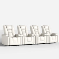 Home Theater Recliner Built for Movie Night Comfort, USB Charging, Dual Cup Holders, Arm Storage