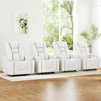 Home Theater Recliner Built for Movie Night Comfort, USB Charging, Dual Cup Holders, Arm Storage