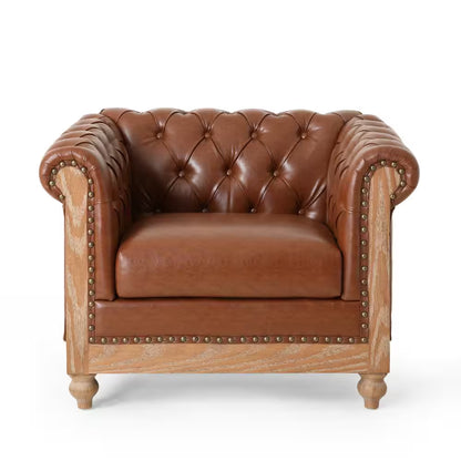 Glencoe Cognac Tufted Club Chair